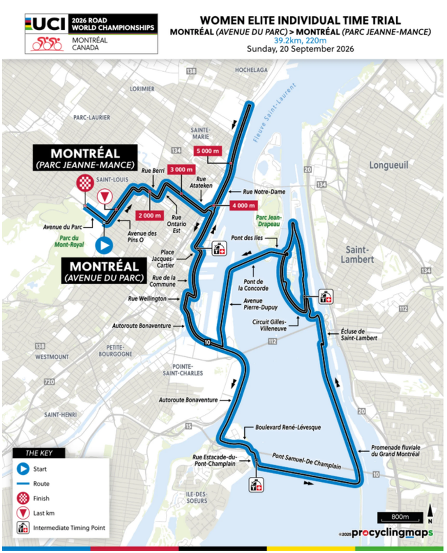 Die Strecke rund um den Sankt-Lorenz-Strom.
/ UCI World Championships Montreal