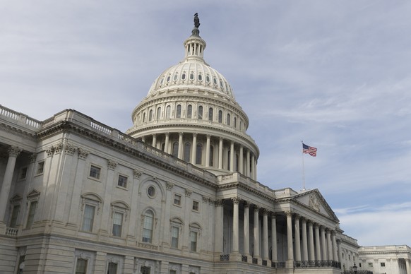 epa10977182 The United States Capitol Building in Washington, DC, USA, 15 November 2023. The Senate is poised to vote on a continuing resolution to fund the government, which already passed in the Hou ...