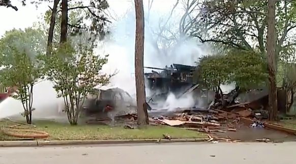 Das Haus nach der Explosion.