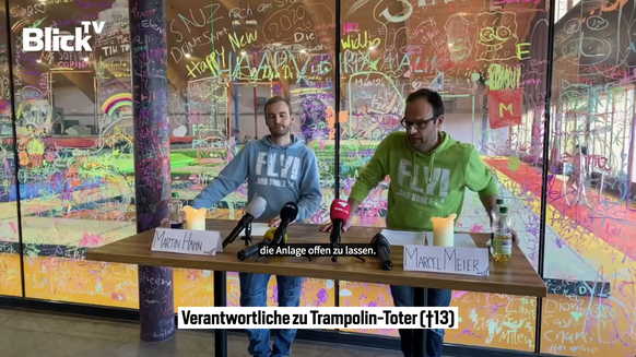 Die Medienkonferenz in der Trampolin-Halle.