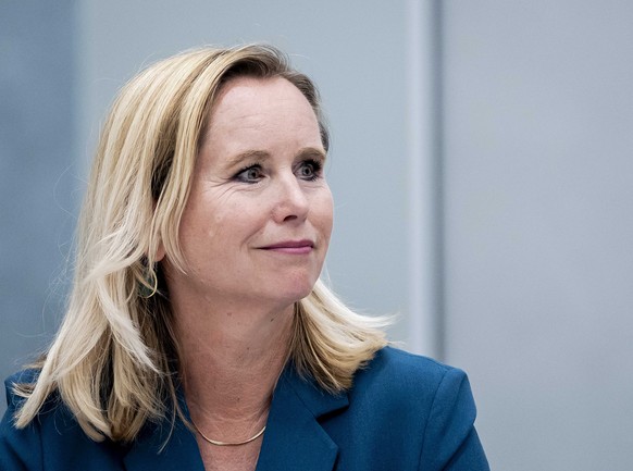 epa11428848 Intended Dutch Minister for Foreign Trade and Development Aid, Reinette Klever, attends the second day of hearings in the House of Representatives where the candidate ministers are questio ...