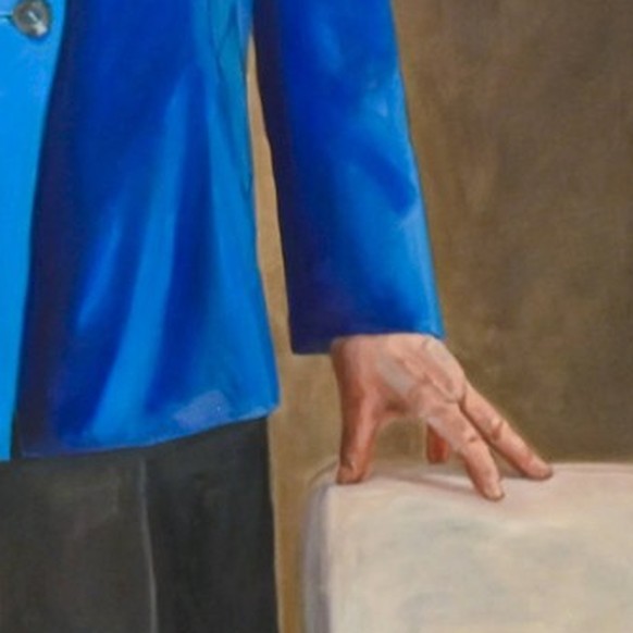 Im Berliner Bode-Museum ist am Dienstag 30.06.2026 das Portraet der frueheren Bundeskanzlerin Angela Merkel CDU, Foto enthuellt worden. Gemalt wurde es von dem deutsch-franzoesischen Maler Jeremie Que ...