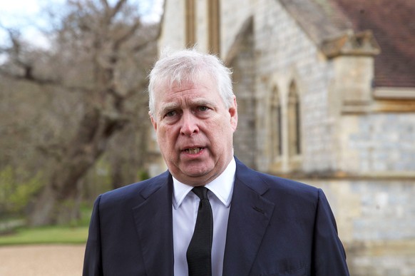 FILE - Britain&#039;s Prince Andrew speaks during a television interview at the Royal Chapel of All Saints at Royal Lodge, Windsor, April 11, 2021. (Steve Parsons/Pool Photo via AP, File)
Britain Andr ...