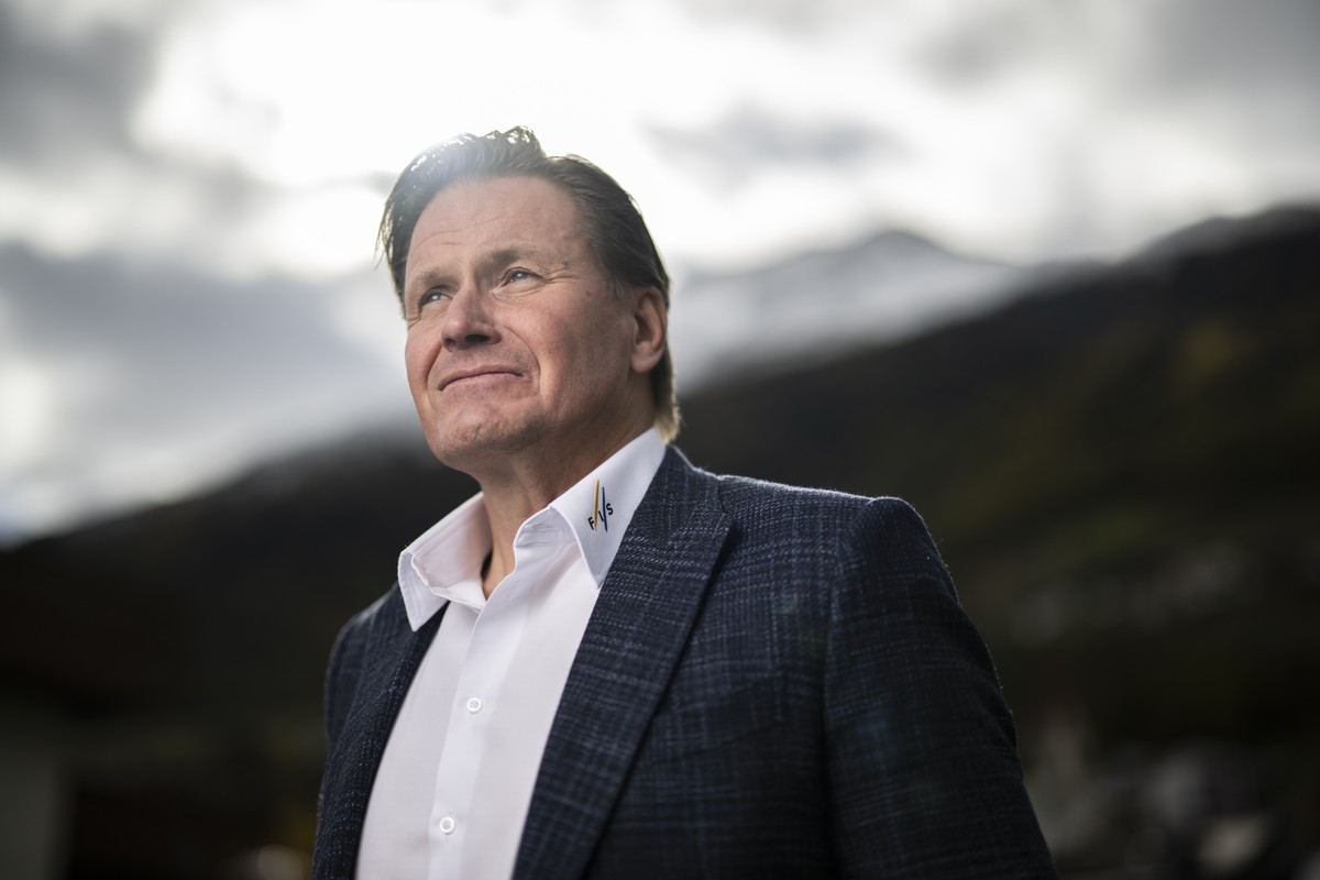Urs Lehmann, CEO of the FIS, poses prior the FIS Alpine Ski World Cup season in Soelden, Austria, on Friday, October 24, 2025. The Alpine Skiing World Cup season 2025/26 will be opened this weekend in ...