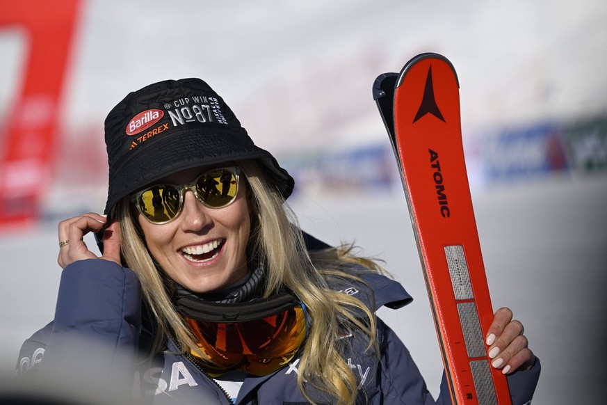 ARE 20230311 Mikaela Shiffrin, USA, vinner sin 87:e världscupseger efter damernas slalom under den alpina världscupen i Are. ARE SVERIGE ALPINT x10050x *** ARE 20230311 Mikaela Shiffrin, USA, wins her ...