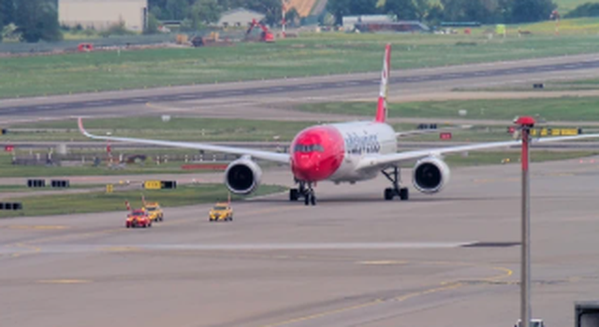 L'avion de la Nati, juste après son arrivée à Zurich.
