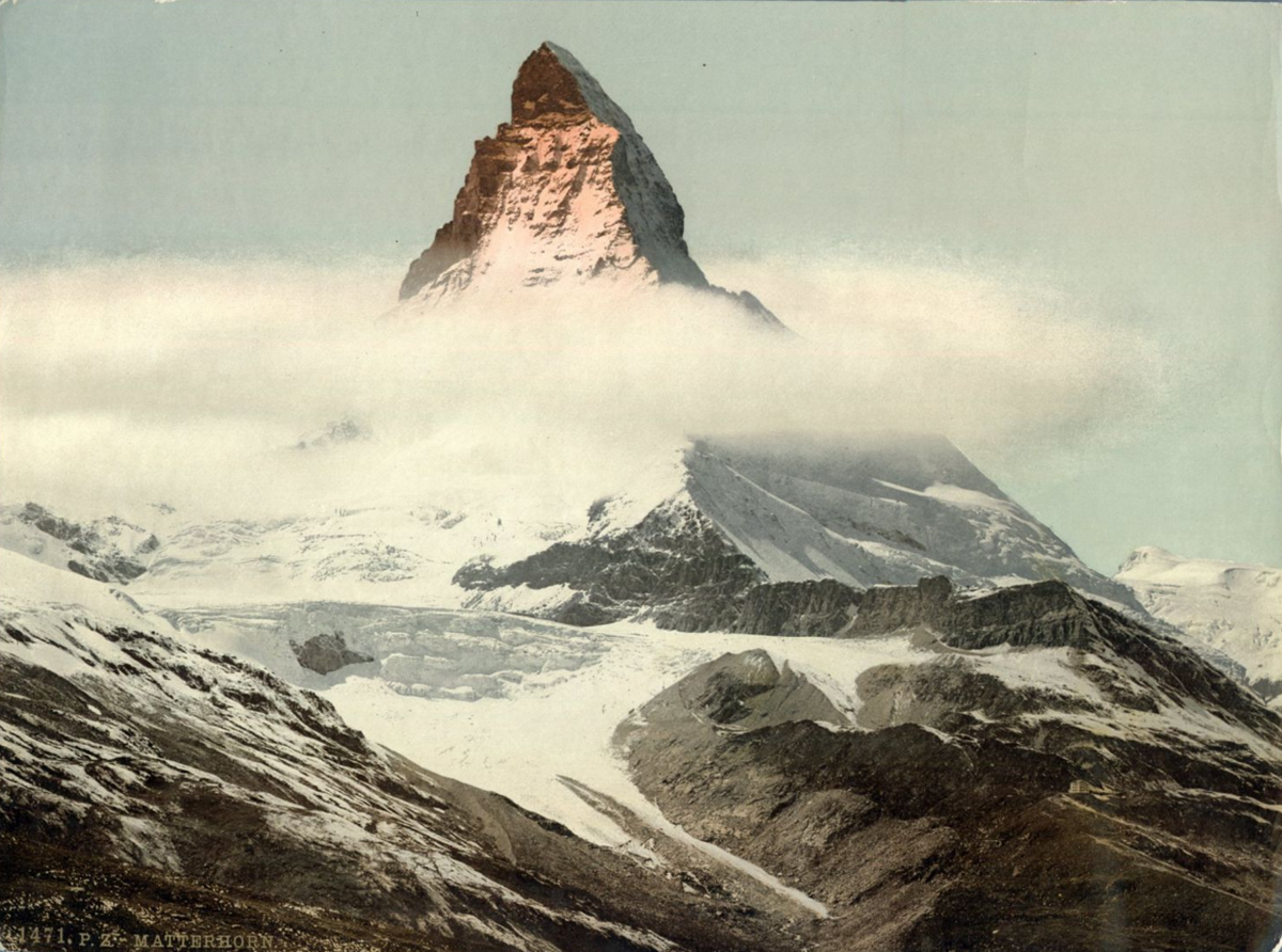 Damals wie heute ein bevorzugtes Motiv: Das Matterhorn. 