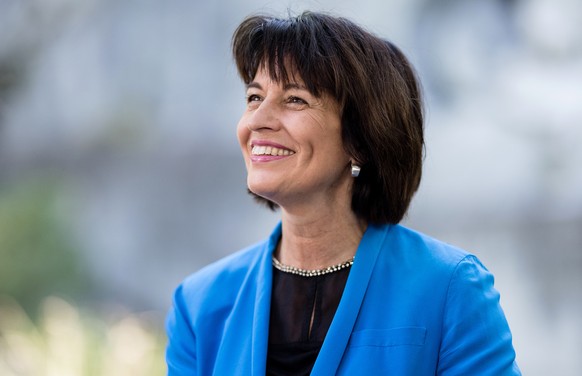 Alt Bundesraetin Doris Leuthard besucht die Gedenk- und Jubilaeumsfeier zum 200 Jahre Jubilaeum des Loewendenkmals am Dienstag, 10. August 2021 in Luzern. Das Loewendenkmal im Zentrum Luzerns erinnert ...