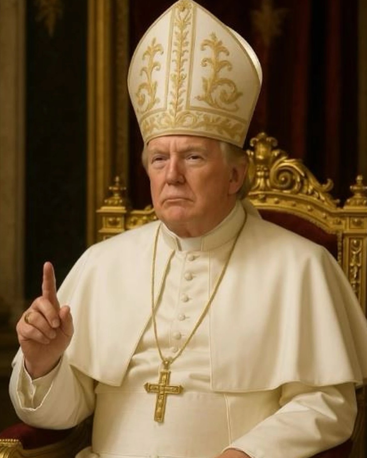 donald trump postet KI bild von sich als papst