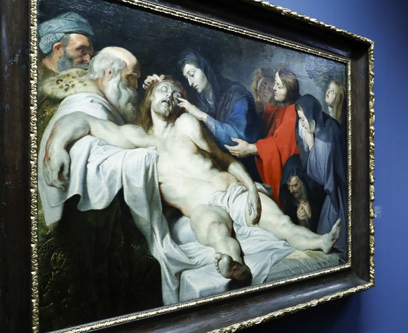 Bundesrat Alain Berset besichtigt das Oelgemaelde &quot;Die Beweinung Christi&quot; von Peter Paul Rubens, in der Ausstellung &quot;Liechtenstein. Die Fuerstlichen Sammlungen&quot;, am Freitag, 11. No ...