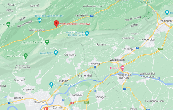 Die Wolfsschlucht nahe der Grenze zum Kanton Bern.