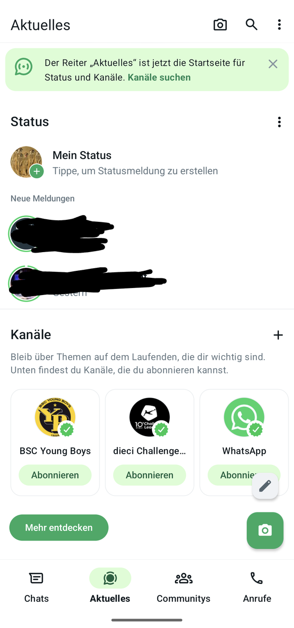 Neues Whatsapp Layout