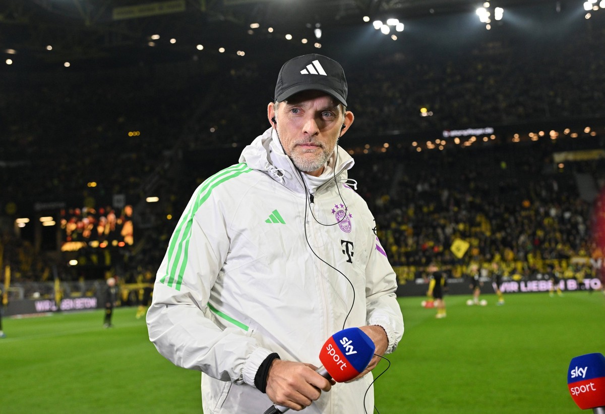 Trainer Thomas Tuchel FC Bayern Muenchen im Sky Interview 04.11.2023, Fussball GER, Saison 2023/2024, 1. Bundesliga, 10. Spieltag, Borussia Dortmund - FC Bayern M