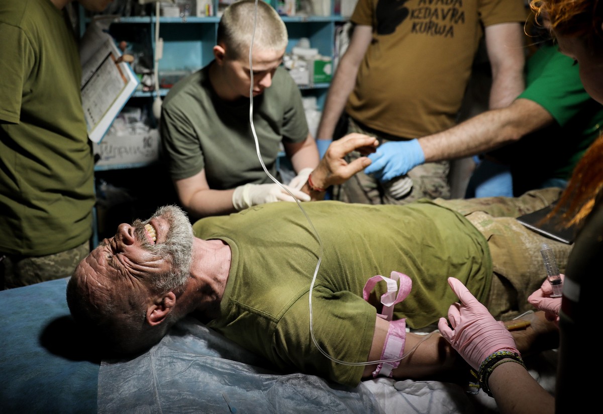 Un hôpital militaire ukrainien situé près de la ligne du front, dans la région de Donetsk.