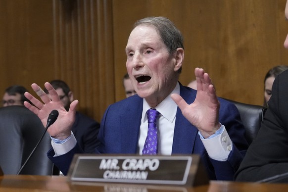 Ranking Member Ron Wyden, D-Ore., speaks at the Senate Finance Committee confirmation hearing for Scott Bessent, President-elect Donald Trump&#039;s choice to be Secretary of the Treasury, at the Capi ...