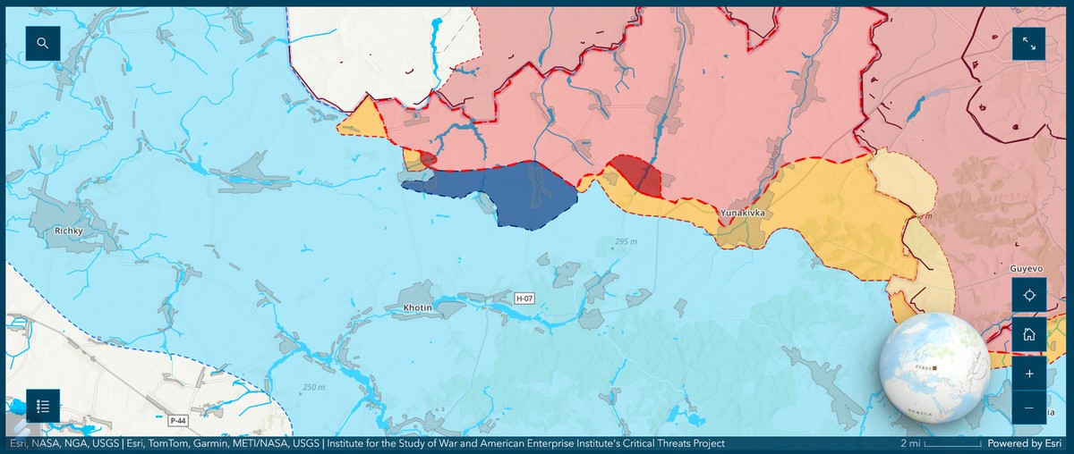 Frontverlauf in der ukrainischen Region Sumy, 21. Juli 2025.
https://storymaps.arcgis.com/stories/36a7f6a6f5a9448496de641cf64bd375