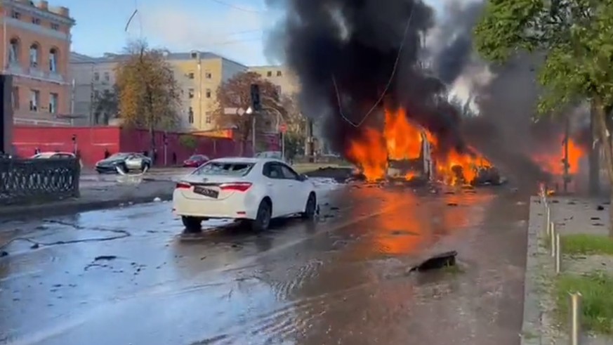 Explosion in der Innenstadt von Kiew.