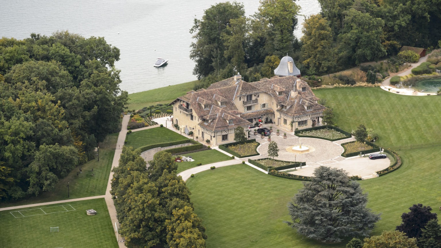 An aerial view of the property &quot;La Reserve&quot; occupied by German-born Formula One racing car driver Michael Schumacher in Gland, on the shores of Lake Geneva, Switzerland, Tuesday, September 9 ...