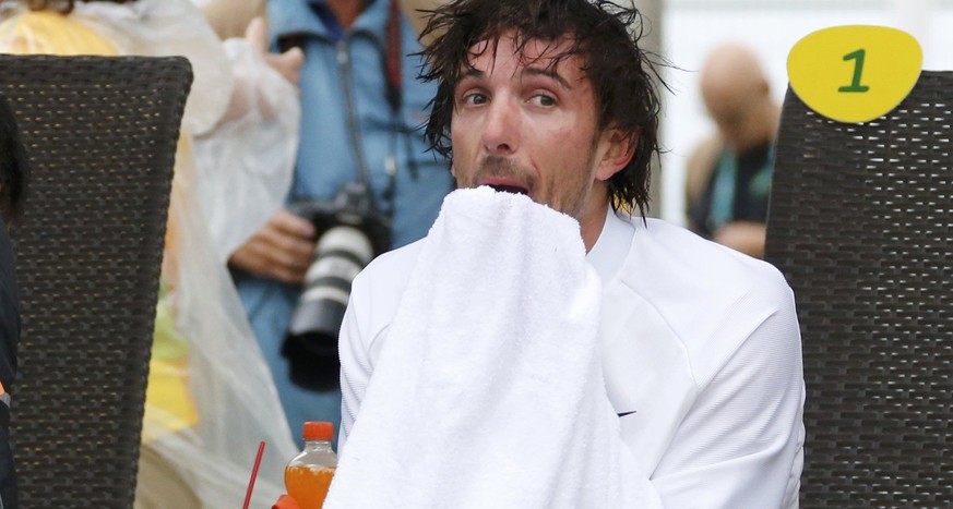 2016 Rio Olympics - Cycling Road - Final - Men&#039;s Individual Time Trial - Pontal - Rio de Janeiro, Brazil - 10/08/2016. Fabian Cancellara (SUI) of Switzerland reacts after the race. REUTERS/Eric G ...