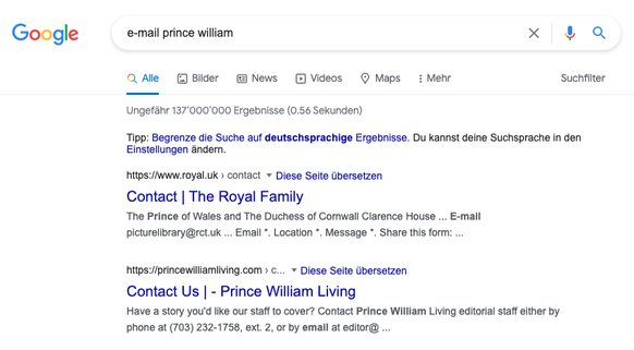 Prince William County: Screenshots der Website des Countys in Virginia.