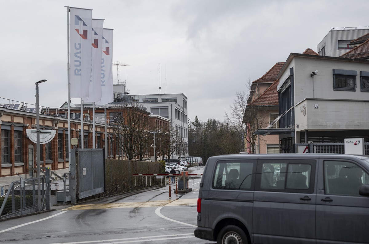 Der Berner Sitz des bundeseigenen Ruestungskonzerns RUAG AG, am Dienstag, 25. Februar 2025 im Wylerquartier in Bern. (KEYSTONE/Alessandro della Valle)