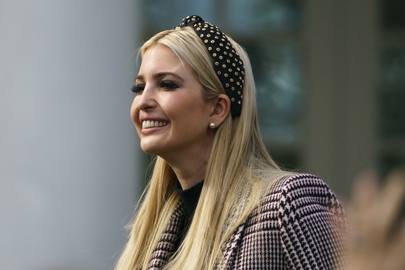 Ivanka Trump, the daughter of President Donald Trump, arrives for a ceremony to pardon the National Thanksgiving Turkey in the Rose Garden of the White House in Washington, Tuesday, Nov. 20, 2018. (AP ...