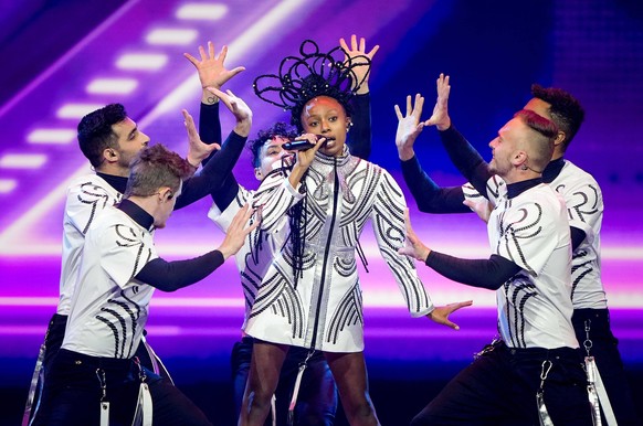 epa09217284 Eden Alene from Israel with the song &#039;Set Me Free&#039; performs during the dress rehearsal for the Grand Final of the 65th annual Eurovision Song Contest (ESC) at the Rotterdam Ahoy  ...