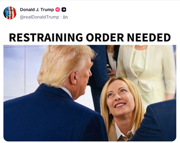 Donald Trump postete ein Meme mit einer verächtlichen Bemerkung über Italiens Regierungschefin.