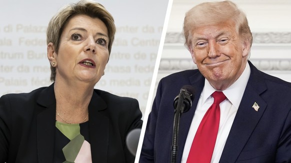 Sie haben einen Deal – oder doch nicht? Bundespräsidentin Karin Keller-Sutter und Präsident Donald Trump.