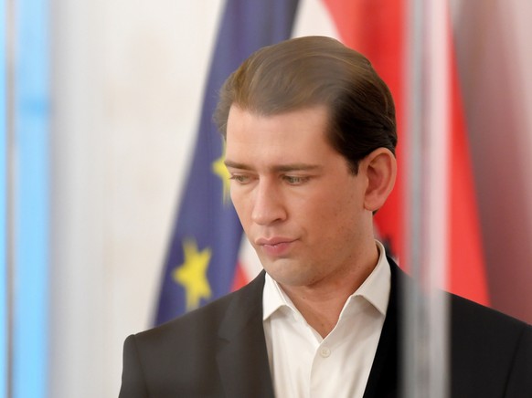 Sebastian Kurz (�VP), Bundeskanzler von �sterreich, spricht nach einer Sitzung des Ministerrates. Foto: Roland Schlager/APA/dpa
