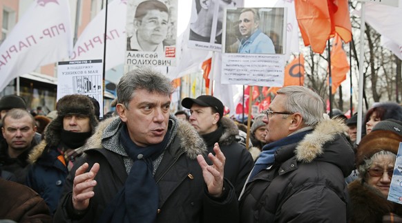 Nemzow bei einer Demonstration der Opposition im letzten Februar.