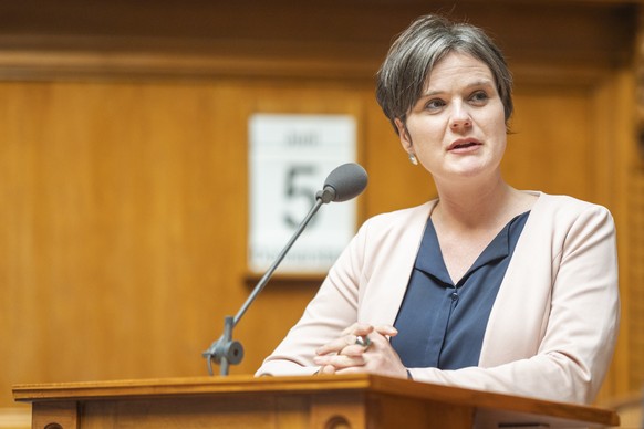 Sarah Wyss, SP-BS, spricht an der Sommersession der Eidgenoessischen Raete, am Donnerstag, 5. Juni 2025 im Nationalrat in Bern. (KEYSTONE/Til Buergy)