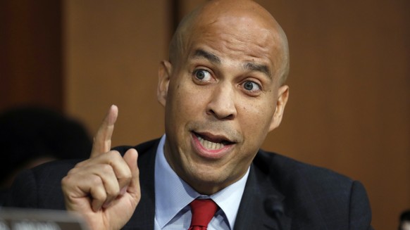 FILE - In this Thursday, Sept. 6, 2018, file photo, Sen. Cory Booker, D-N.J., speaks on Capitol Hill in Washington. As the 2020 presidential primary takes shape, almost no policy is too liberal for De ...