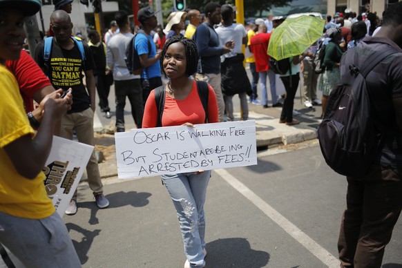 Protestierende in Johannesburg.<br data-editable="remove">