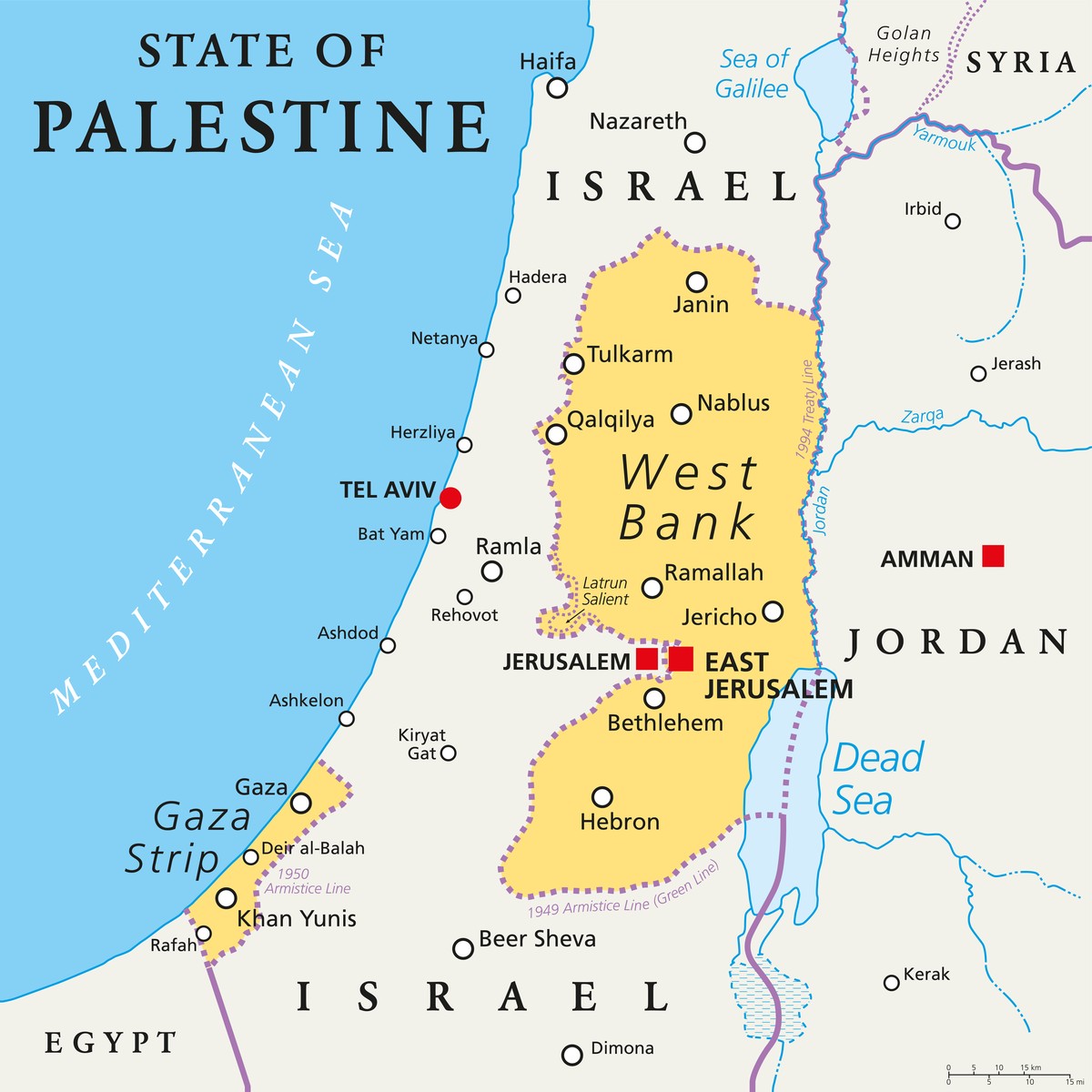 Westbank, Westjordanland und Gaza, Gazastreifen