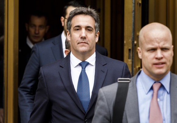 epa06773767 Michael Cohen (C), President Donald Trump&#039;s personal attorney leaves following a hearing at United States Federal Court in New York, New York, USA, 30 May 2018. Cohen, who is being in ...