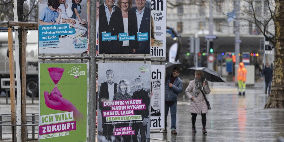 Wahlplakate in der Stadt Zürich
