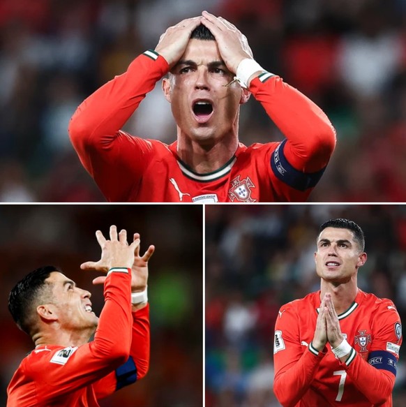 epa12447618 Portugal&#039;s Cristiano Ronaldo gestures during the 2026 FIFA World Cup European Qualifiers Group F soccer match between Portugal and Ireland, in Lisbon, Portugal, 11 October 2025. EPA/R ...