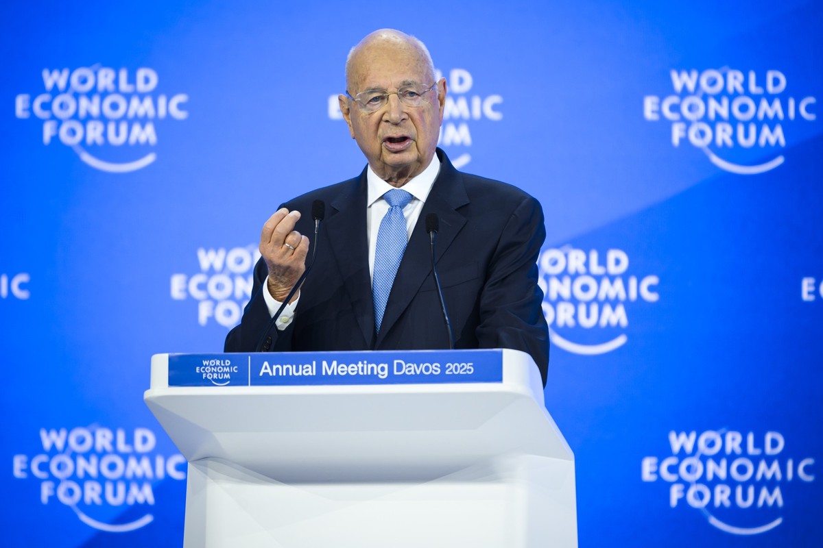 German Klaus Schwab, Founder and Executive Chairman of the World Economic Forum, WEF, delivers a speech during the 55th annual meeting of the World Economic Forum, WEF, in Davos, Switzerland, Tuesday, ...