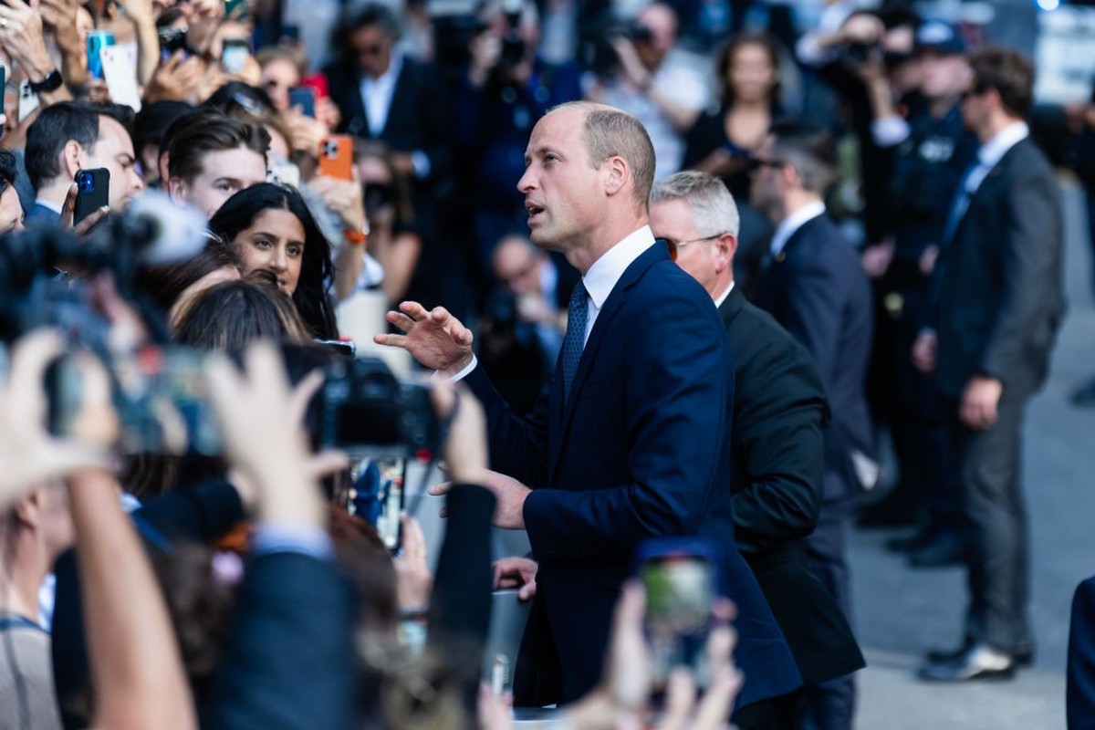 NEW YORK, NEW YORK - SEPTEMBER 19: Britain's Prince William, Prince of Wales visits Ladder 10 Firehouse in Tribeca on September 19, 2023 in New York City. (Photo by Gotham/GC Images)