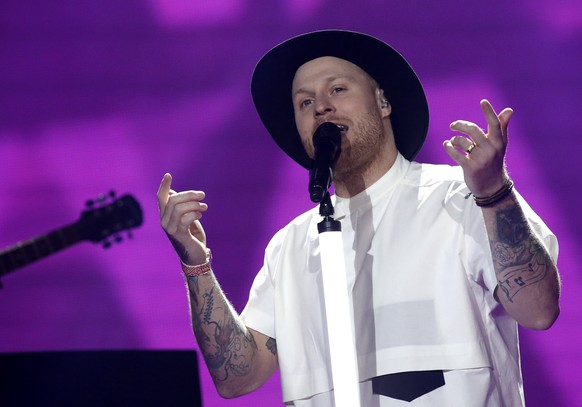 epa05955534 Jowst from Norway performs the song &#039;Grab The Moment&#039; during rehearsals for the Second Semi-Final of the 62nd annual Eurovision Song Contest (ESC) at the International Exhibition ...