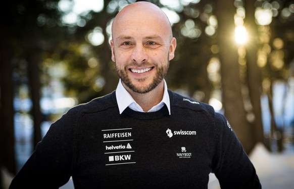 Walter Reusser, Swiss-Ski Alpin director, poses to photographer during the Swiss-Ski federation press conference at the FIS Alpine Ski World Cup, in St. Moritz, Switzerland, Saturday, December 14, 201 ...