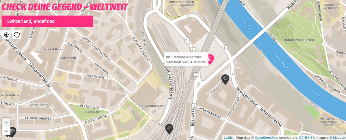 Screenshot Cop Map (29. Oktober, 13:20 Uhr).