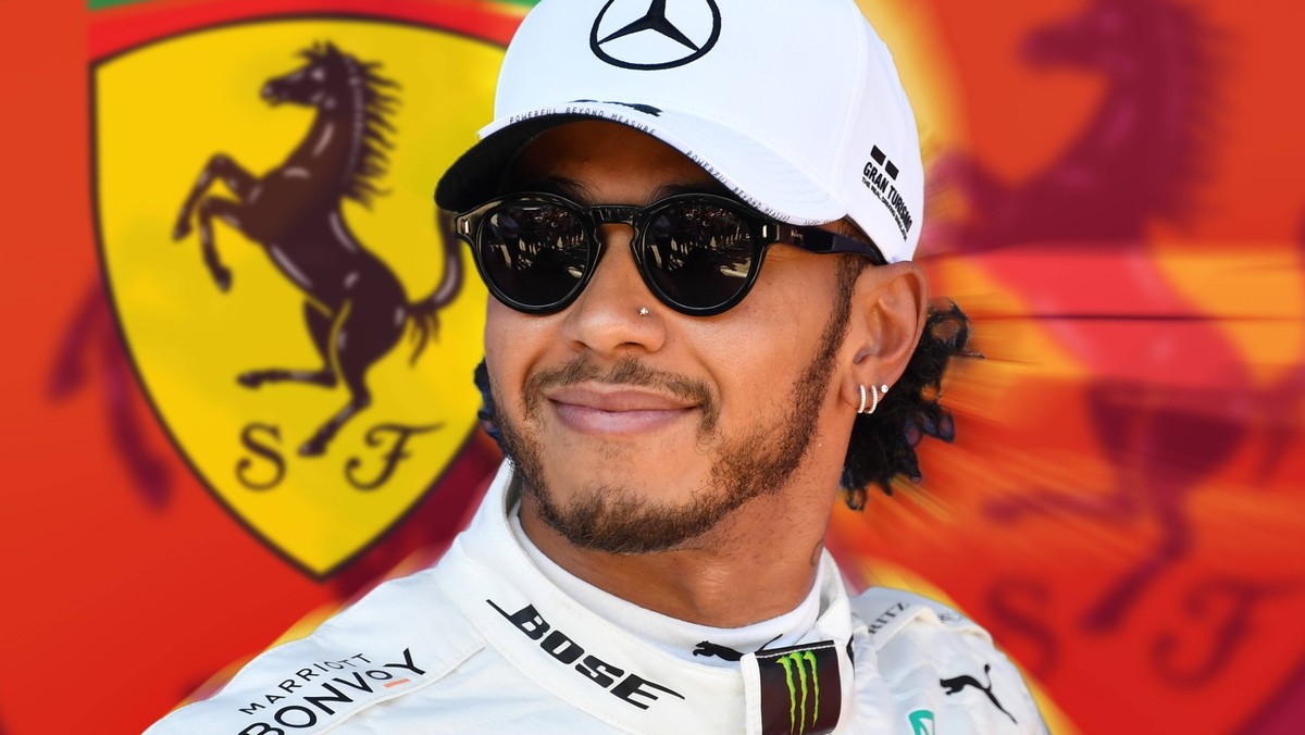 FOTOMONTAGE: Sensationswechsel bahnt sich an:Lewis HAMILTON zu Ferrari ARCHIVFOTO Lewis HAMILTON GBR,Mercedes AMG Petronas Motorsport, Aktion,Einzelbild,angeschnittenes Einzelmotiv,Portraet,Portrait,P ...