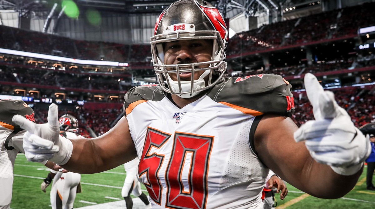 Die Freude steht «Big Man» Vita Vea ins Gesicht geschrieben.