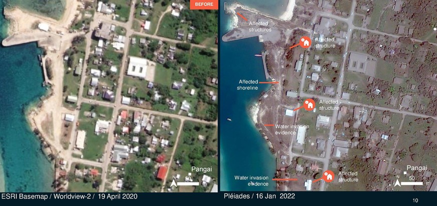 Satellitenbilder Tonga von United Nations Satellite Centre (UNOSAT)