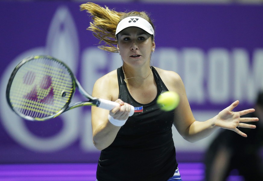 Stets konzentriert mit Fokus auf den Ball: Die 18-jährige Belinda Bencic.