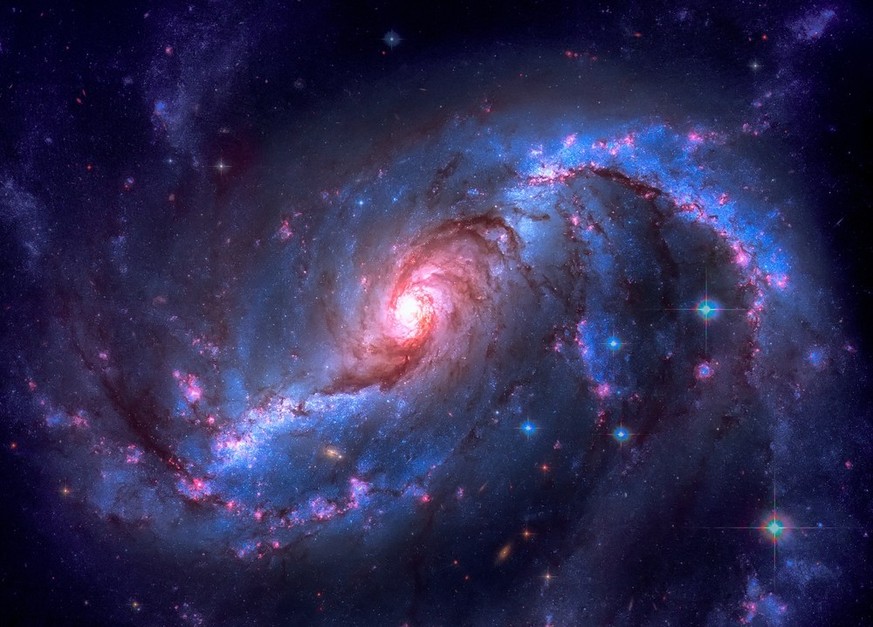 Sternentstehungsgebiet in der Spiralgalaxie NGC 1672 im Sternbild Dorado.