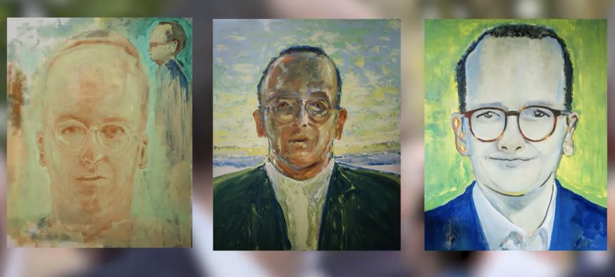 Zürcher Regierungsrat Martin Neukom porträtiert von Künstler Hans Witschi