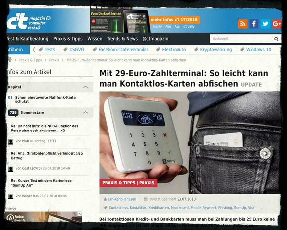 Nein, im Alltag ist das Risiko bei etwa 0.000001 Prozent, dass dir jemand heimlich Geld von der Kontaktlos-Karte abbucht.&nbsp;&nbsp;